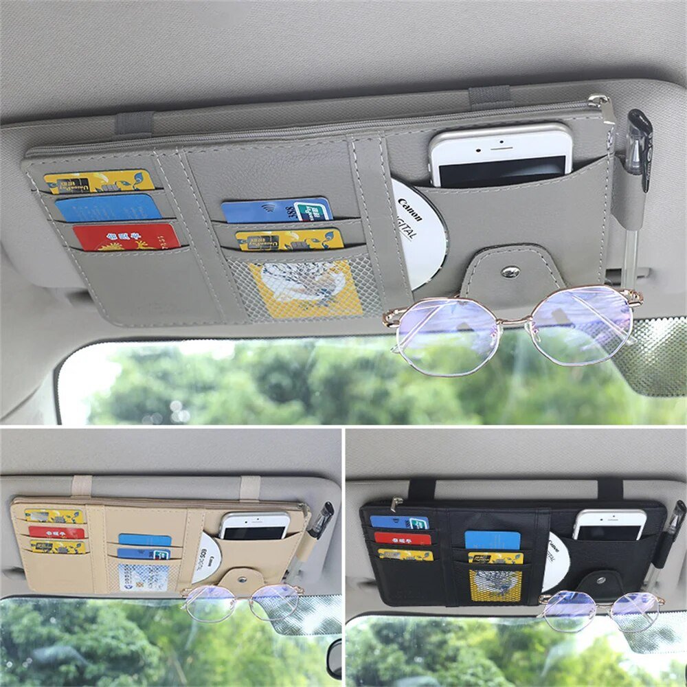 Organizador de Auto para Parasol — Mantenga Sus Accesorios al Alcance de la Mano