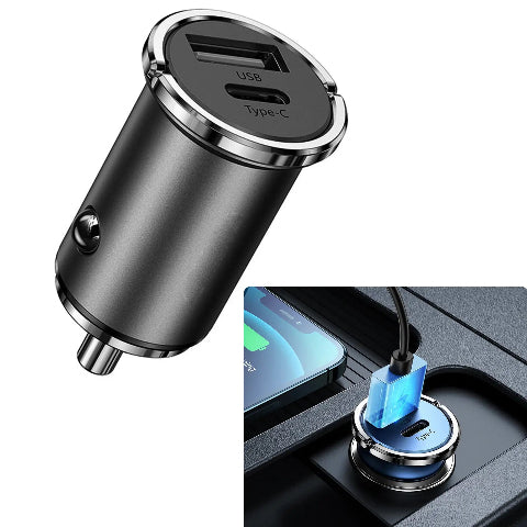 Caricatore per Auto Compatto – Doppia Porta USB e Veloce