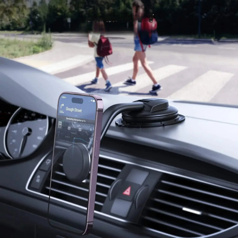 תמיכה בטלפון מגנטי אוניברסלי – התקנה על לוח מחוונים