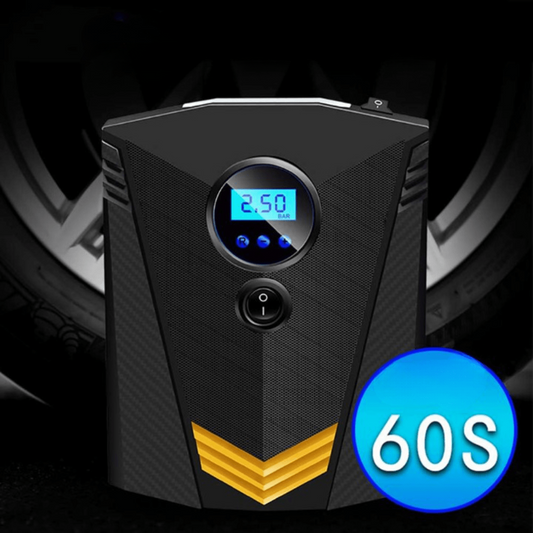 ポータブルエアコンプレッサー 車/バイク/自転車 – シガーライター12V + デジタルディスプレイ