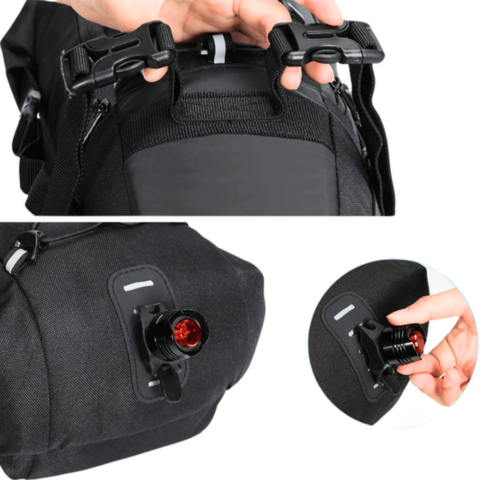 Bolsa de sillín de bicicleta de gran capacidad — impermeable y reflectante