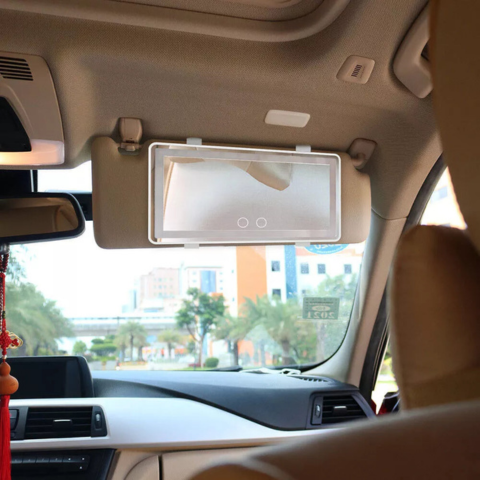 Zrcadlo LED do sluneční clony pro auto – nastavitelný a dobíjecí osvětlení