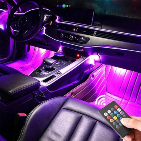 Iluminación LED Multicolor para el Habitáculo del Coche – Control Remoto