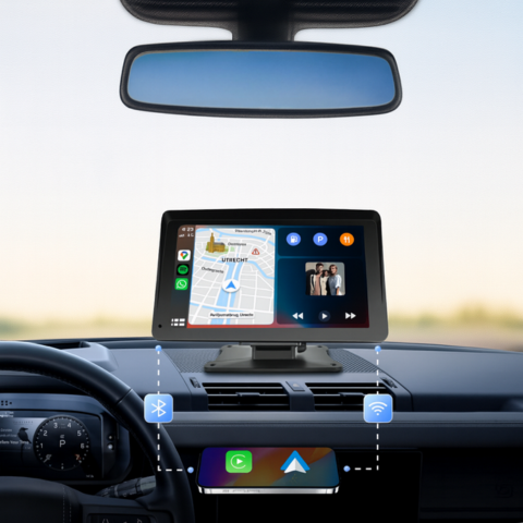 Multimediálny displej auta — CarPlay a Android Auto bezdrôtovo