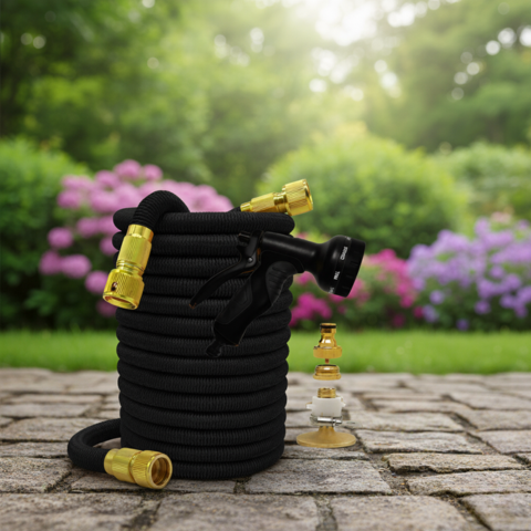Tuyau D’Arrosage Extensible — Multifonction Avec Pistolet Haute Pression