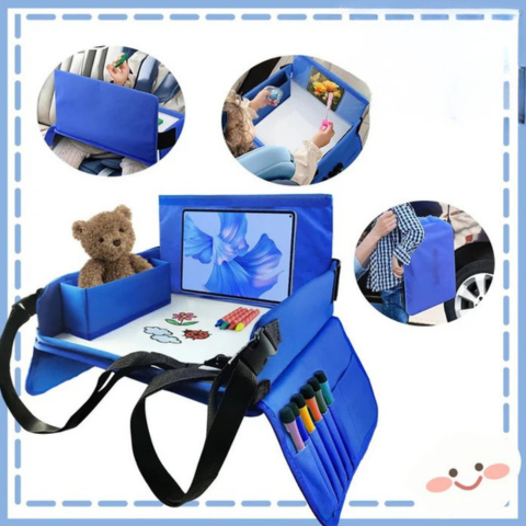 لوحة سفر لمقعد السيارة للأطفال — راحة وتخزين مدمج