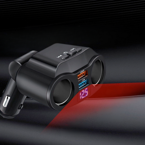 Adaptateur Allume-Cigare Voiture — Double Port USB & Affichage Digital