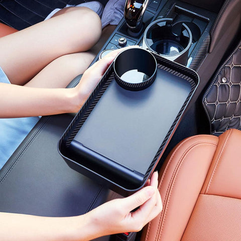 Support De Rangement Voiture – Plateau Et Porte-Gobelet Intégrés