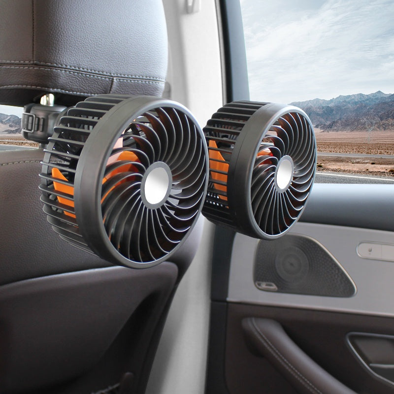 Dvojitá hlava automobilového ventilátoru — dobíjecí a otočný