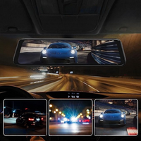 Wireless Dashboard Camera — 12" Touchscreen 2K Rearview Mirror 