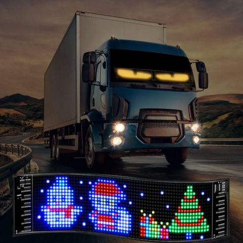 Panel LED Parabrisas — Pantalla Animada y Control Remoto 