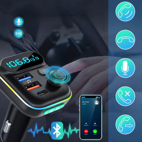 Transmițător FM Bluetooth pentru Mașină — Apeluri Clare & Muzică Fără Fir 