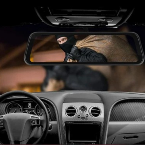 Wireless Dashboard Camera — 12" Touchscreen 2K Rearview Mirror 