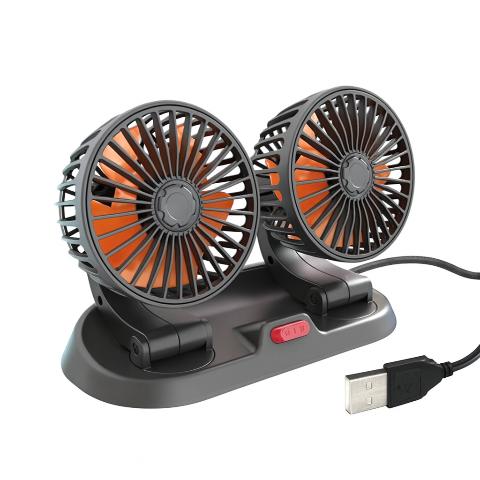 Ventilator automat cu două capete - sursă de alimentare USB sau cu brichetă de țigară