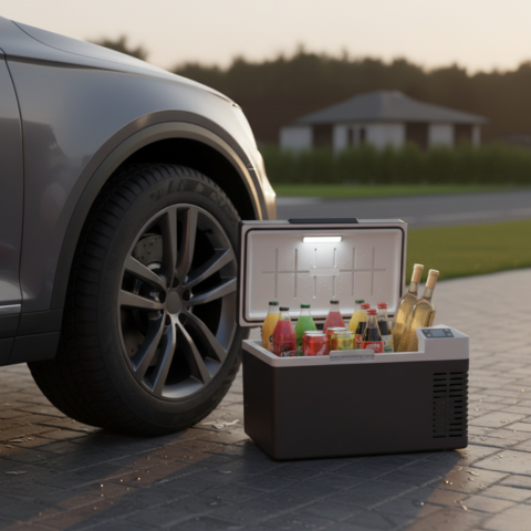 ثلاجة صغيرة محمولة — تبريد سريع وصامت للسفر 