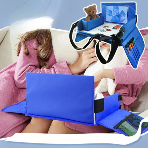 Plateau De Voyage Pour Siège Auto Enfant — Confort Et Rangement Intégré