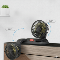 Ventilator automat cu două capete - sursă de alimentare USB sau cu brichetă de țigară