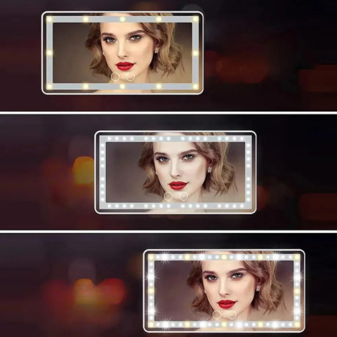 مرآة مكياج السيارة LED - تصميم مدمج وإضاءة قابلة للتعديل