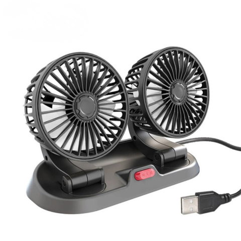 Ventilator automat cu două capete - sursă de alimentare USB sau cu brichetă de țigară