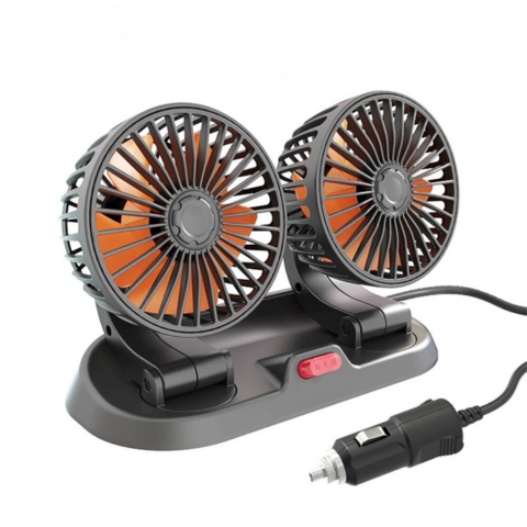 Ventilator automat cu două capete - sursă de alimentare USB sau cu brichetă de țigară