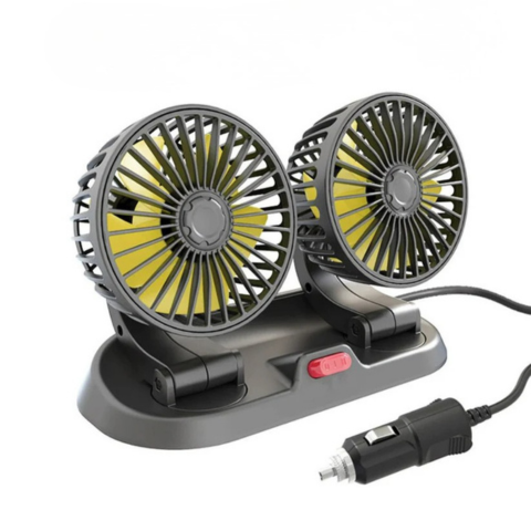 Ventilator automat cu două capete - sursă de alimentare USB sau cu brichetă de țigară