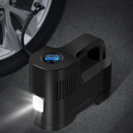 Tragbarer Digitaler 12V Luftkompressor Mit LED-Lampe — Sicherheit Und Nutzung Bei Nacht 