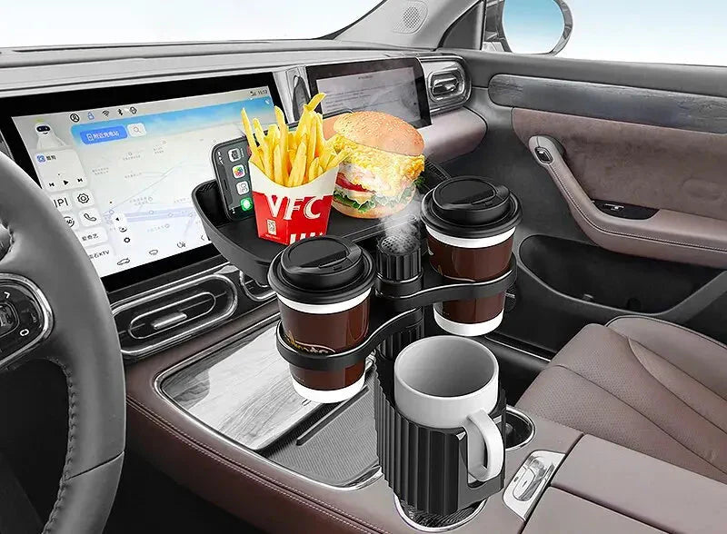 Soporte de vaso para coche con bandeja multifuncional — Fácil de instalar y universal 